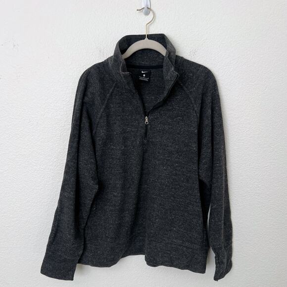 [Nike] Charcoal Heathered Gray Therma-FIT 1/2 Zip Pullover Training Top Sz Large - Picture 1 of 12
